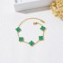 Cross border hot selling four leaf clover five flower bracelet women's stainless steel fashionable versatile 18K gold lucky grass hand jewelry in stock