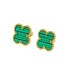 Hot selling titanium steel four leaf clover shell mother earrings 18K non fading, simple and versatile, high-end and lucky earrings