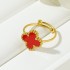 Cross border hot selling 13MM big clover 18k gold ring for men and women, adjustable ring opening, fashionable women's jewelry