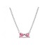 Heart shaped bow necklace ring earring set, female heart collarbone chain earrings, cross-border live broadcast plated 925 silver