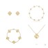 Cross border popular V gold 18K ten flower clover necklace four piece set double-sided mother of pearl bracelet earrings collarbone chain for women