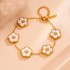 Cross border popular beetle five leaf grass adjustable bracelet 15MM seven star ladybug bracelet five leaf flower JEWELRY wholesale