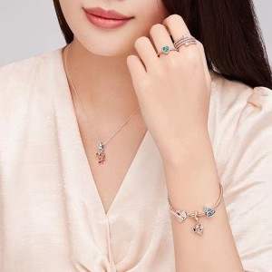 Panjia White Copper Material Valentine's Day TO Love Snake Bone Chain Long Strip Set with T Note Heart shaped Adjustable Bracelet