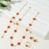 Cross border popular V gold 18K ten flower clover necklace four piece set double-sided mother of pearl bracelet earrings collarbone chain for women