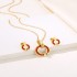 Cross border popular mysterious round two-piece oil dripping necklace with earrings, light luxury style jewelry ring pendant, washable