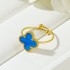 E-commerce bestseller V gold high version 9MM lucky clover ring stainless steel mother titanium steel ring with adjustable opening