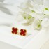 Lucky Clover Earrings, High End, Feminine, Korean Style, Simple and Versatile, Natural Pink Beimu Earrings, Cross border Jewelry