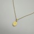 Exquisite stainless steel niche necklace from Europe and America, gold oval round coin, personalized and fashionable geometric pendant