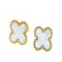 Internet celebrity same 13MM titanium steel four leaf clover shell mother earrings 18K non fading versatile high-end lucky women's earrings