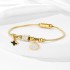 Cross border European and American hot selling diamond inlaid circular ring design four leaf flower bracelet five leaf flower jewelry niche minimalist style for women