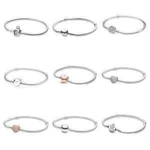 Panjia no LOGO spot hot selling snake chain bracelet DIY design heart-shaped bracelet circular crown full diamond snake bone chain