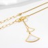 Cross border titanium steel fan-shaped stainless steel simple classic non fading collarbone chain small skirt temperament cool style necklace for women