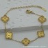 Cross border Color Preserved 18K Gold Clover Bracelet Stainless Steel Shell Necklace 13MM Set Clover Five Flower Jewelry