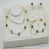 New non fading petal light luxury style seven flower necklace 9mm jewelry four leaf clover three piece set jade pulp bracelet for women