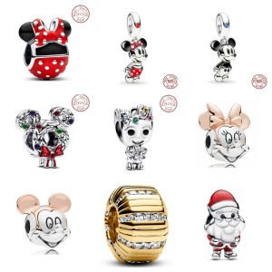 Logo free spot Panjia beads new Christmas series Santa Claus Mickey Minnie bead bracelet DIY matching