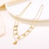 Stainless steel double-layer necklace, women's non fading sunflower shaped double-layer necklace, internet famous jewelry manufacturer wholesale collarbone chain