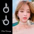 Logo free spot South Korea Dongdaemun fashion earrings, women's earrings, geometric circle earrings, micro inlaid earrings