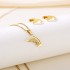 Foreign trade Korean version ins personality temperament style frosted dolphin necklace earrings titanium steel jewelry animal pendant two-piece set