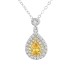 Cross border super sparkling pear shaped pendant with zircon micro inlaid necklace plated with 925 row diamond jewelry, colorful and high-end jewelry