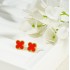 Lucky Clover Earrings, High End, Feminine, Korean Style, Simple and Versatile, Natural Pink Beimu Earrings, Cross border Jewelry