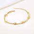 Cross border hot selling French retro double-layer stacked blade chain MK necklace 18K gold stainless steel jewelry non fading bracelet