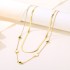 Korean version stainless steel retro popular titanium steel flat snake chain versatile collarbone chain jewelry round mother of pearl double-layer necklace for women