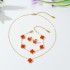 Cross border Color Preserved 18K Gold Clover Bracelet Stainless Steel Shell Necklace 13MM Set Clover Five Flower Jewelry