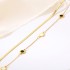 Korean version stainless steel retro popular titanium steel flat snake chain versatile collarbone chain jewelry round mother of pearl double-layer necklace for women