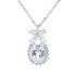 Cross border super sparkling pear shaped pendant with zircon micro inlaid necklace plated with 925 row diamond jewelry, colorful and high-end jewelry