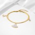 Cross border hot selling stainless steel diamond inlaid fan bracelet, gold double-layer snake bone chain, European and American personalized fashionable alloy bracelet