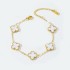 Cross border Color Preserved 18K Gold Clover Bracelet Stainless Steel Shell Necklace 13MM Set Clover Five Flower Jewelry