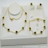 New non fading petal light luxury style seven flower necklace 9mm jewelry four leaf clover three piece set jade pulp bracelet for women