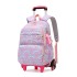 Natural Fish New Primary School Students' Pull up Backpack for Girls 2-5 Grades, Large Capacity Detachable Backpack for Hair Collection