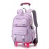 Natural Fish Girls Waterproof Stair Climbing Pull Rod Backpack Primary School Students Large Capacity Detachable Backpack 3-6 Grades