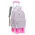 Natural Fish New Primary School Students' Pull up Backpack Girls' 2-6 Grades Large Capacity Detachable Backpack Hair Replacement