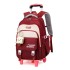 Primary school students' pull up backpacks, girls' six wheeled climbing stairs, children's grades 2-6, 5 large capacity waterproof and load reducing for ages 7-12