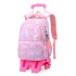 Natural Fish's new pull rod backpack three piece set for elementary school students, large capacity fashionable backpacks for both men and women, popular dropshipping