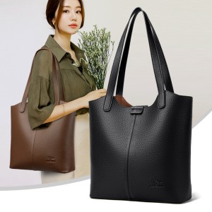 2025 new simple and atmospheric soft leather tote bag with large capacity for work and commuting, single shoulder crossbody small bag, cross-border women's bag