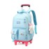 Natural Fish Children Elementary School Students Pull up Backpack Female Korean Version Large Capacity Junior High School Students Six Wheel Stair Climbing Backpack