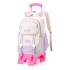 Natural Fish 2024 new pull rod backpack for female primary and secondary school students in grades 3-6, large capacity backpack with large wheels for climbing stairs