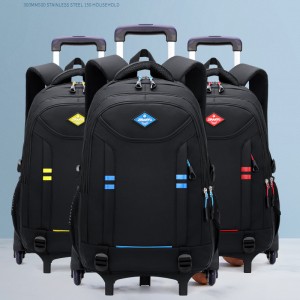 A new product of dropshipping natural fish, a pull rod backpack for junior high school students and boys, with a large capacity that can print logos across borders