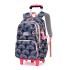 Natural Fish New Primary School Students' Pull up Backpack for Girls 2-5 Grades, Large Capacity Detachable Backpack for Hair Collection