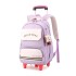 Natural fish pull rod backpack hot selling in Europe and America, large capacity dual-use backpack for elementary school students, six wheel stair climbing backpack with printed lettering