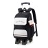 Natural fish pull rod backpack hot selling in Europe and America, large capacity dual-use backpack for elementary school students, six wheel stair climbing backpack with printed lettering