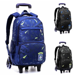 New Middle School Student Pull up Backpack Six Wheel Climbing Tower 3-6 Grade Boys 8-12 Year Old Primary School Student Backpack Wholesale