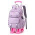 Natural Fish Girls Waterproof Stair Climbing Pull Rod Backpack Primary School Students Large Capacity Detachable Backpack 3-6 Grades