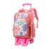 Natural fish hair replacement pull rod backpack for girls in grades 3, 4, and 5, lightweight backpack with six wheels for climbing stairs and crossing borders