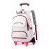 Natural fish pull rod backpack hot selling in Europe and America, large capacity dual-use backpack for elementary school students, six wheel stair climbing backpack with printed lettering