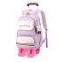 Natural fish pull rod backpack hot selling in Europe and America, large capacity dual-use backpack for elementary school students, six wheel stair climbing backpack with printed lettering