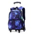 Natural Fish's new pull rod backpack three piece set for elementary school students, large capacity fashionable backpacks for both men and women, popular dropshipping